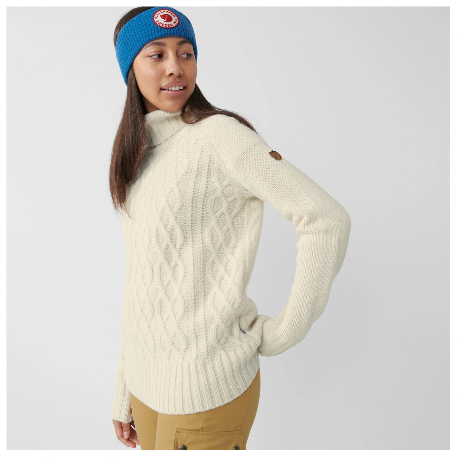 FJÄLLRÄVEN Women's Övik Cable Knit Roller Neck - Wool Jumper - Image 3