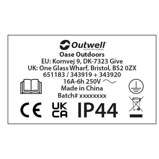 Outwell Taurus Cee Camping Cable H07RN-F 3G2.5 - Image 2