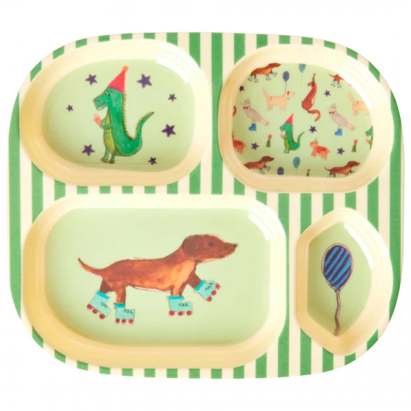 Rice Melamine Kids 4 Room Plate - Plate