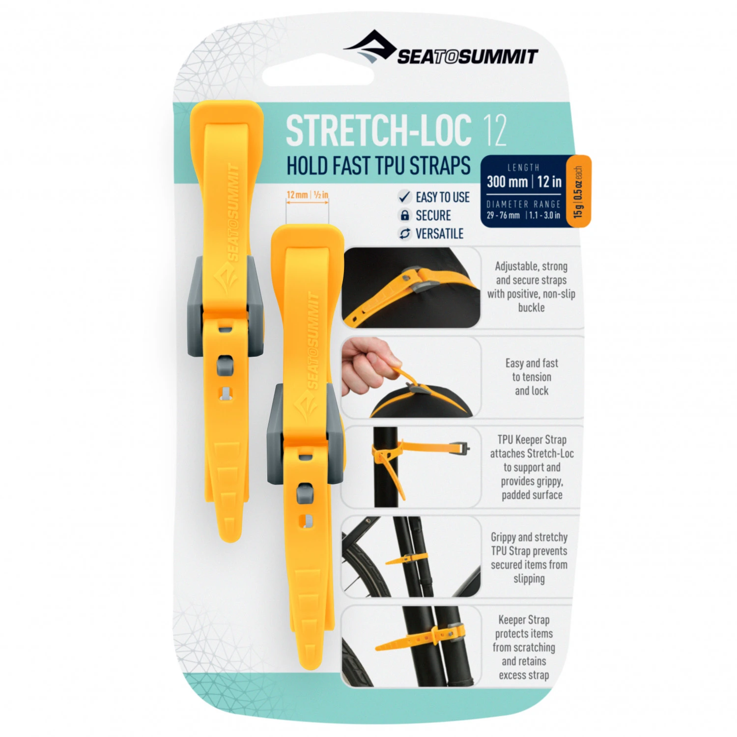 Sea To Summit Stretch-Loc 12 2-Pack - Lashing Strap - Image 2