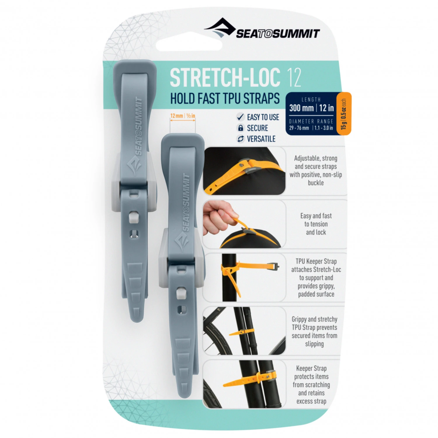Sea To Summit Stretch-Loc 12 2-Pack - Lashing Strap - Image 2