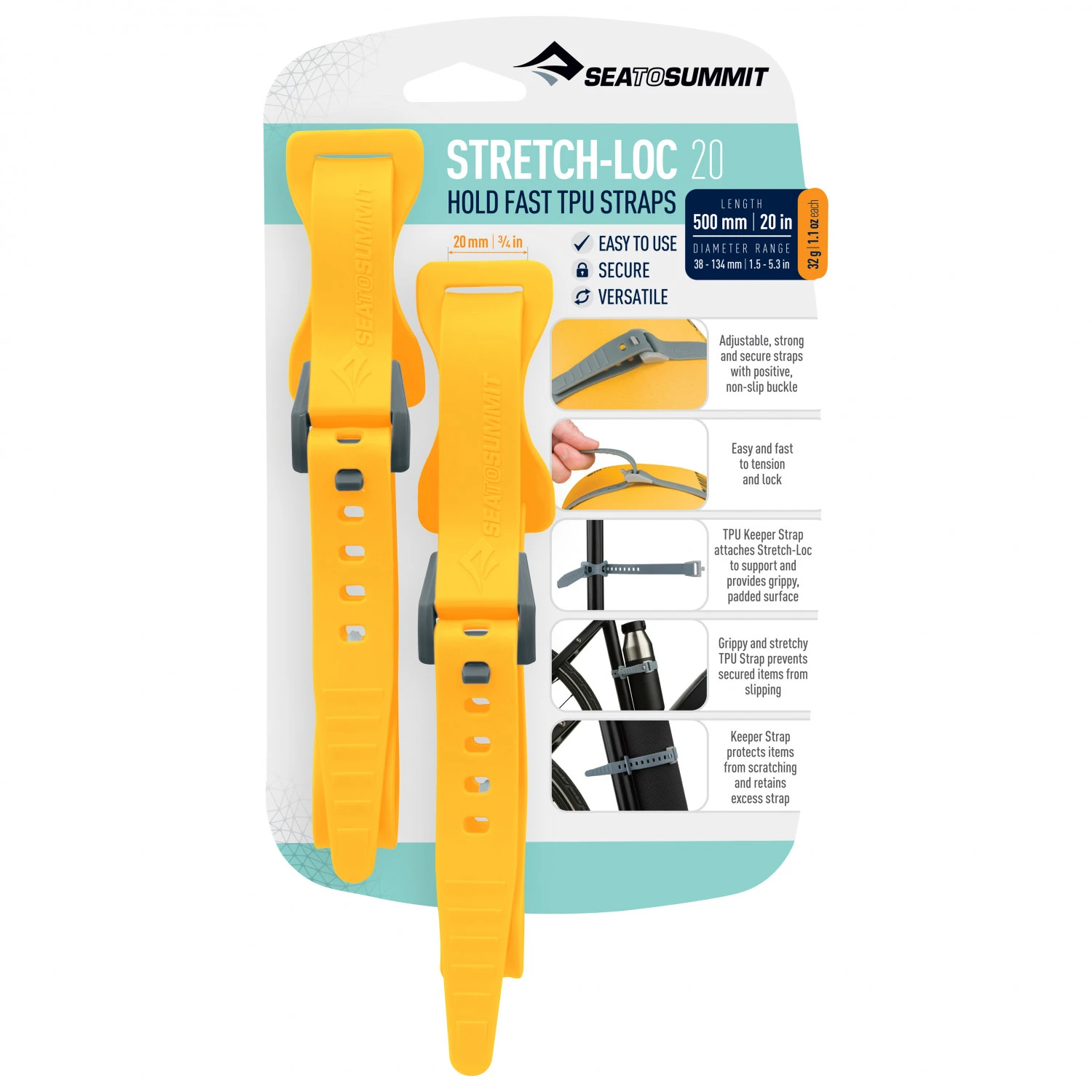 Sea To Summit Stretch-Loc 20 2-Pack - Lashing Strap - Image 2