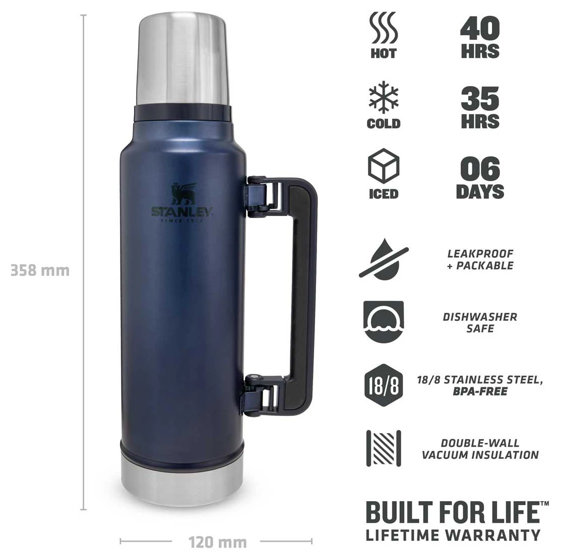 Stanley Classic Vakuum-Flasche 1,4 L - Insulated Bottle - Image 4